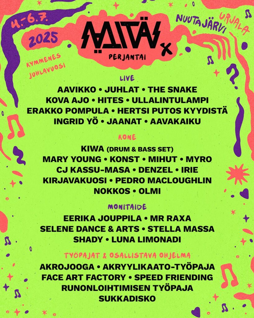 Festivaalin päiväkohtainen ohjelmisto